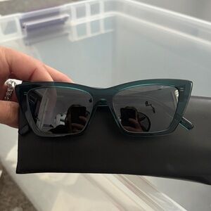 Yves Saint Laurent Dark Green Cat-Eye Sunglasses
